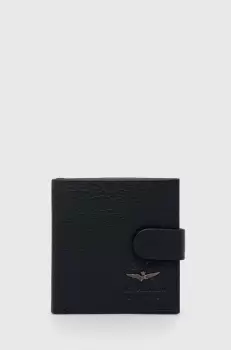 Aeronautica Militare portofel de piele barbati, culoarea albastru marin imagine