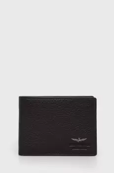 Aeronautica Militare portofel de piele barbati, culoarea maro imagine