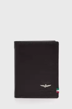 Aeronautica Militare portofel de piele barbati, culoarea maro imagine