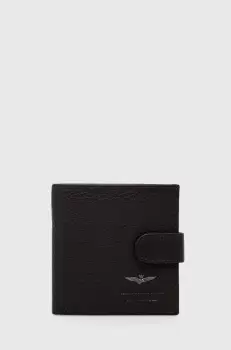 Aeronautica Militare portofel de piele barbati, culoarea maro imagine