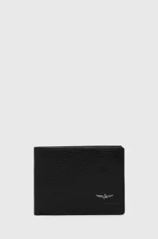 Aeronautica Militare portofel de piele barbati, culoarea negru imagine