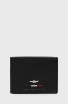 Aeronautica Militare portofel de piele barbati, culoarea negru imagine