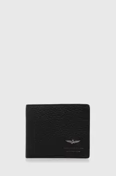 Aeronautica Militare portofel de piele barbati, culoarea negru imagine