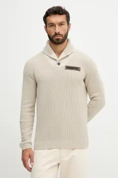 Aeronautica Militare pulover de bumbac culoarea bej, MA1574UL00539 imagine