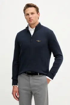 Aeronautica Militare pulover de bumbac culoarea bleumarin, light, MA1578UL00506 imagine