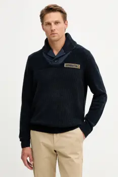 Aeronautica Militare pulover de bumbac culoarea bleumarin, MA1574UL00539 imagine