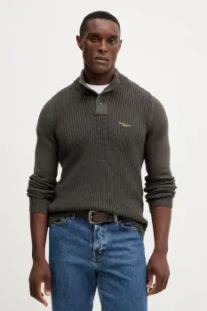 Aeronautica Militare pulover de bumbac culoarea gri, light, cu turtleneck, MA1572UL00409 imagine