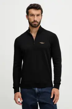 Aeronautica Militare pulover de bumbac culoarea negru, light, MA1578UL00506 imagine