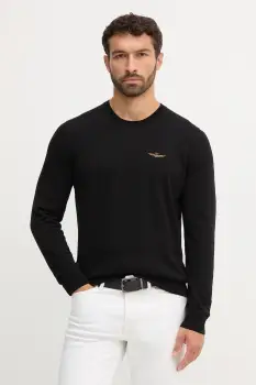 Aeronautica Militare pulover de bumbac culoarea negru, light, MA1611UL00506 imagine