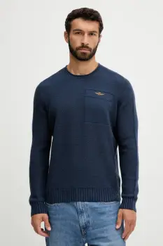 Aeronautica Militare pulover de lana culoarea bleumarin, light, MA1586UL00904 imagine