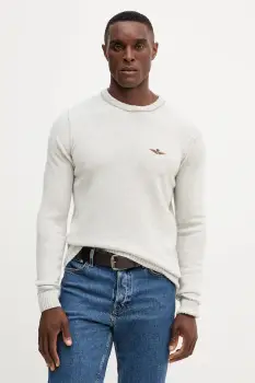 Aeronautica Militare pulover de lana culoarea gri, MA1608UL00924 imagine