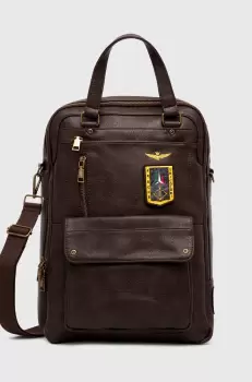 Aeronautica Militare rucsac barbati, culoarea maro, mare, neted imagine