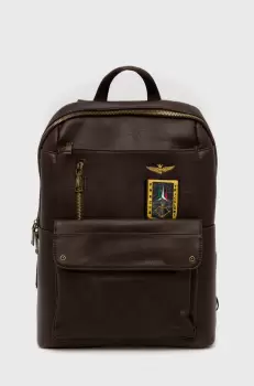 Aeronautica Militare rucsac barbati, culoarea maro, mare, neted imagine