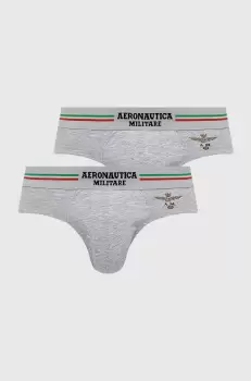 Aeronautica Militare Slip (2-pack) barbati, culoarea gri imagine