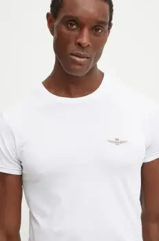 Aeronautica Militare tricou barbati, culoarea alb, cu imprimeu, AM1UTI003 imagine