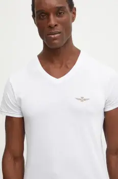 Aeronautica Militare tricou barbati, culoarea alb, neted, AM1UTI004 imagine