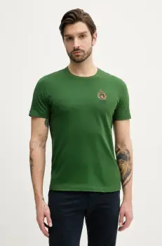 Aeronautica Militare tricou din bumbac barbati, culoarea verde, cu imprimeu, TS2391J592 imagine