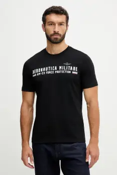 Aeronautica Militare tricou din bumbac culoarea negru, cu imprimeu, TS1942UJ00538 imagine