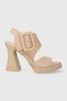 AGL sandale de piele JANIS culoarea bej, D669028PGKA076G140 imagine