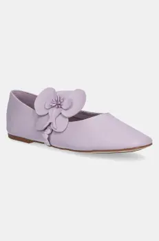 Aldo balerini de piele FLORALINA culoarea violet, 13966793 imagine