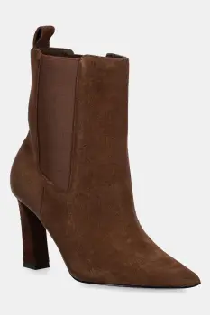 Aldo botine din piele intoarsa LIORA culoarea maro, cu toc drept, 14147558 imagine