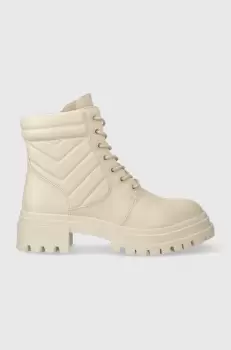 Aldo botine Lolita femei, culoarea bej, cu toc plat, 13640278.Lolita imagine