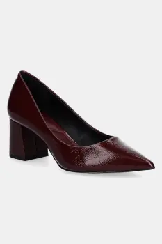 Aldo pantofi de piele YBALELIN culoarea bordo, cu toc drept, 14055461 imagine