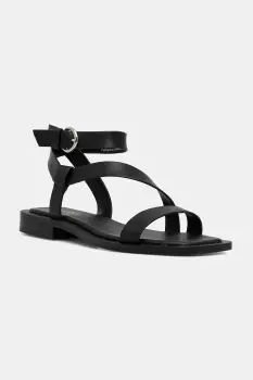 Aldo sandale de piele GRUGAR femei, culoarea negru, 13966800 imagine