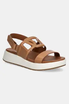 Aldo sandale de piele ONUVIA femei, culoarea maro, cu platforma, 13965197 imagine