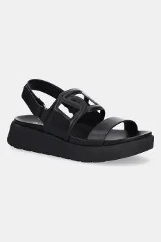 Aldo sandale de piele ONUVIA femei, culoarea negru, cu platforma, 13965198 imagine