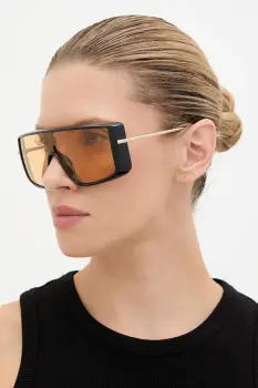 Alexander McQueen ochelari de soare culoarea negru, AM0524S imagine