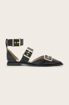 AllSaints balerini de piele Sutton Shoe culoarea negru, W010FC imagine