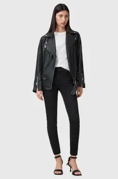 AllSaints blugi din bumbac MILLER femei medium waist, W082EC imagine