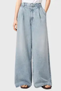 AllSaints blugi wide leg pentru femei HAZE imagine