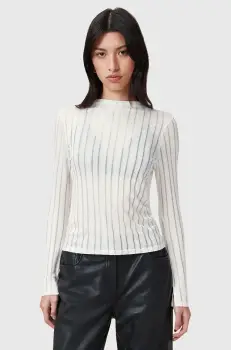 AllSaints bluza AKI femei, culoarea alb, W032JC imagine