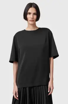 AllSaints bluza AMELIE femei, culoarea negru, neted, W032PC imagine