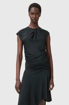 AllSaints bluza ANNALIE culoarea negru, uni, W191JC imagine