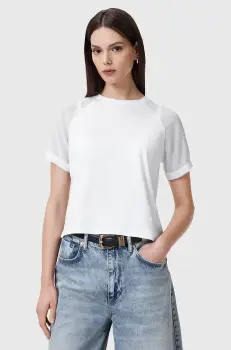 AllSaints bluza ANNIE femei, culoarea alb, uni, W005JC imagine