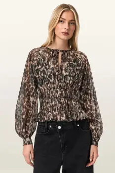 AllSaints bluza cu matase CERN imagine