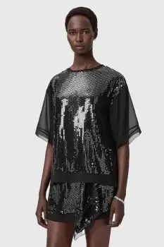 AllSaints bluza culoarea negru, modelator, W051PD imagine