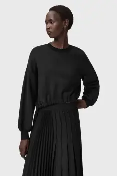 AllSaints bluza culoarea negru, uni, W093JD imagine