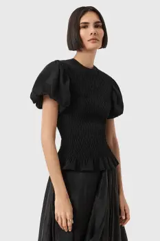 AllSaints bluza DAEL culoarea alb, uni, W013JD imagine