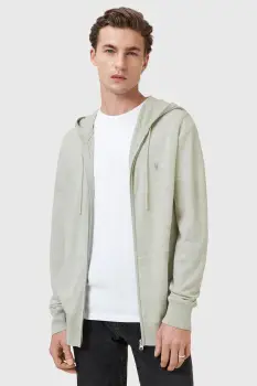 AllSaints bluza din lana MODE MERINO ZIP HOOD culoarea negru, cu gluga, melanj, M084KB imagine