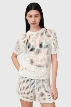 AllSaints bluza PALOMA culoarea alb, uni, W045KC imagine