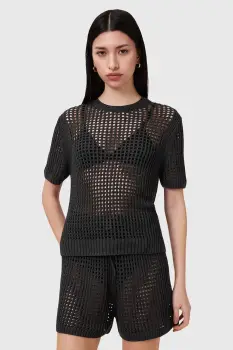 AllSaints bluza PALOMA culoarea negru, uni, W045KC imagine