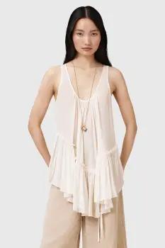 AllSaints bluza RACH culoarea alb, uni, W029PC imagine