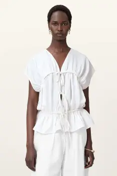 AllSaints bluza REMY culoarea alb, W105PC imagine