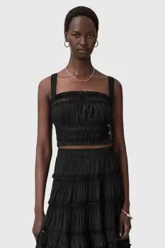 AllSaints bluza TALIA culoarea negru, uni, W070PC imagine