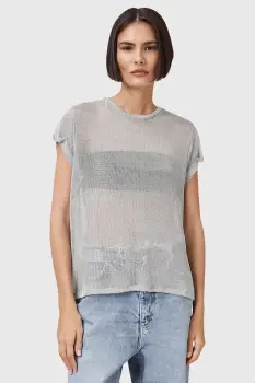 AllSaints bluza THEA culoarea argintiu, W207JC imagine