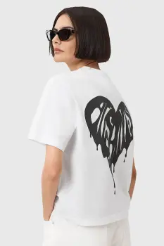 AllSaints bluza TRIP culoarea alb, cu imprimeu, W033JD imagine